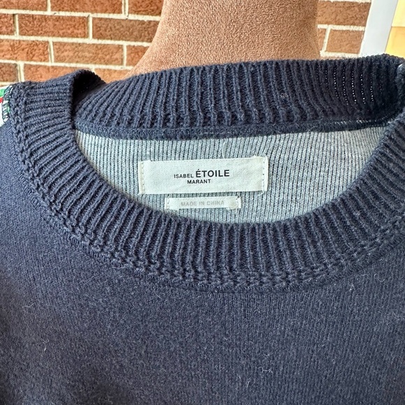 Isabel Marant Étoile Striped Knit Pullover Sweater Navy Crew, Size 40 EU 8 US - Picture 8 of 9